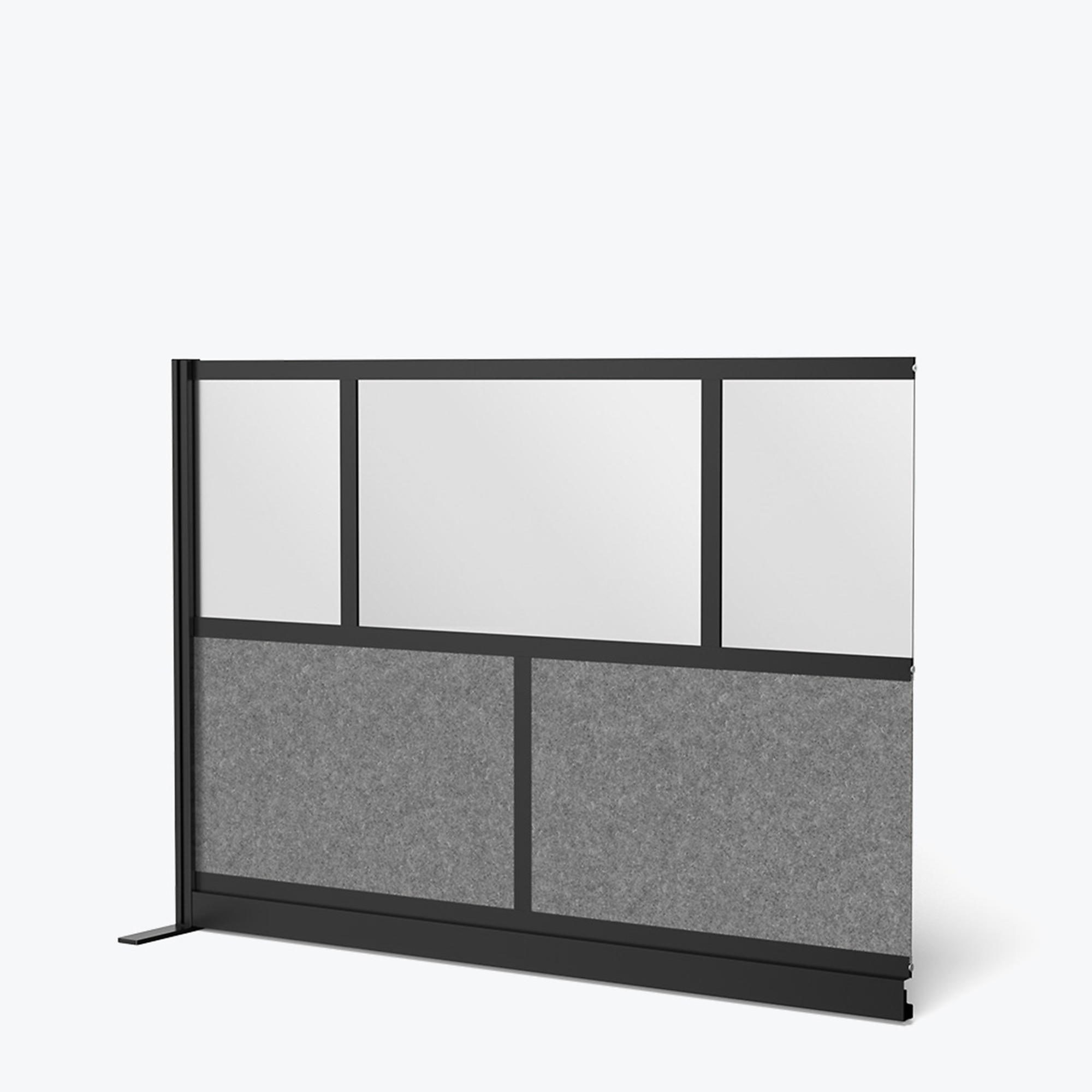Luxor Modular Wall Divider System - 70in. x 48in., Black Frame, Polypropylene/PET Polyester Fabric, Model# MW-7048-XCGB